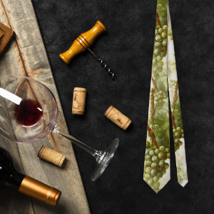 Wine Lovers Elegant Grapes Pattern Design Tie