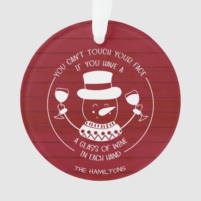 Wine Lovers Gift Funny 2020 Covid Christmas Red Ornament (Front)