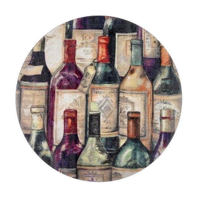 Wine Lovers Glass Cutting Board (Front)