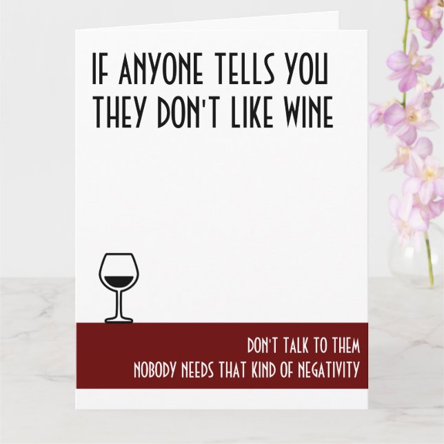 Wine Lover's Large Red Birthday Card (Orchid)