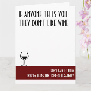 Wine Lover's Large Red Birthday Card