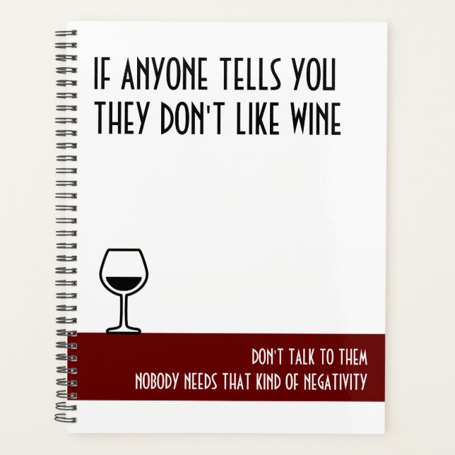Wine Lover's Large Red  Planner (Front)