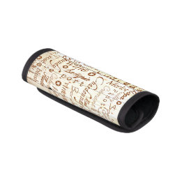 Wine Lovers Rustic Burnt Typography on Barn Board Luggage Handle Wrap