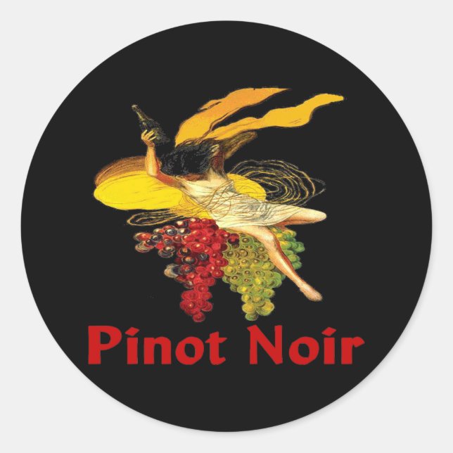 Wine Maid Pinot Noir Classic Round Sticker (Front)