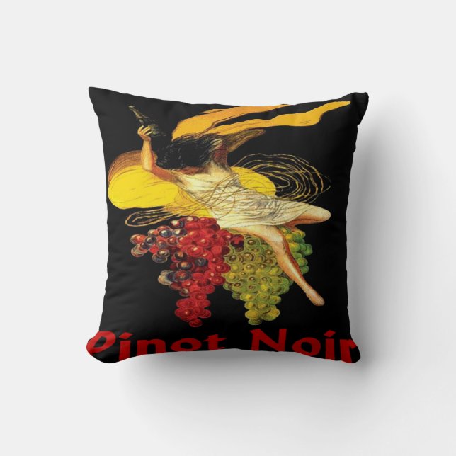 Wine Maid Pinot Noir Throw Pillow (Front)