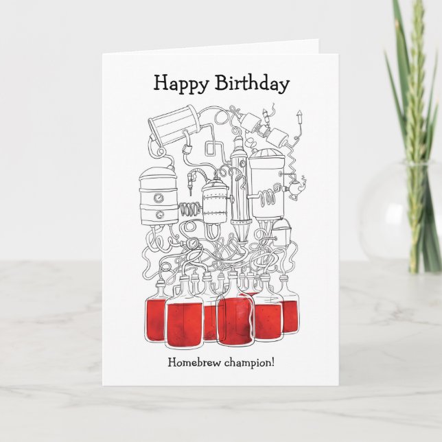 Wine making birthday card (Front)