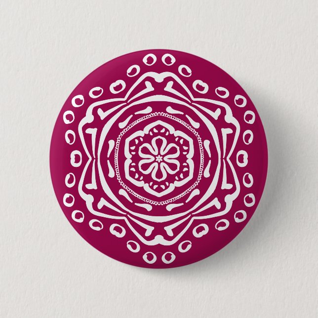 Wine Mandala 2 Inch Round Button (Front)