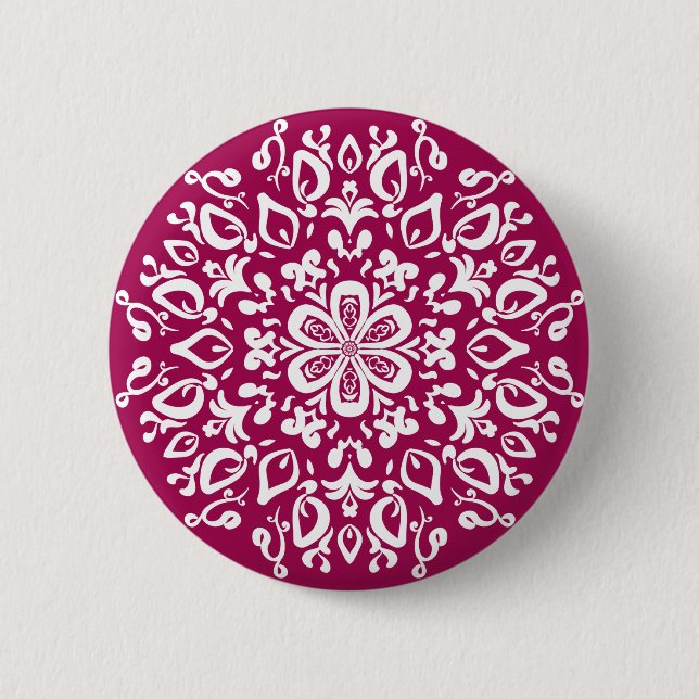 Wine Mandala 2 Inch Round Button (Front)