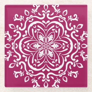 Wine Mandala Glass Coaster