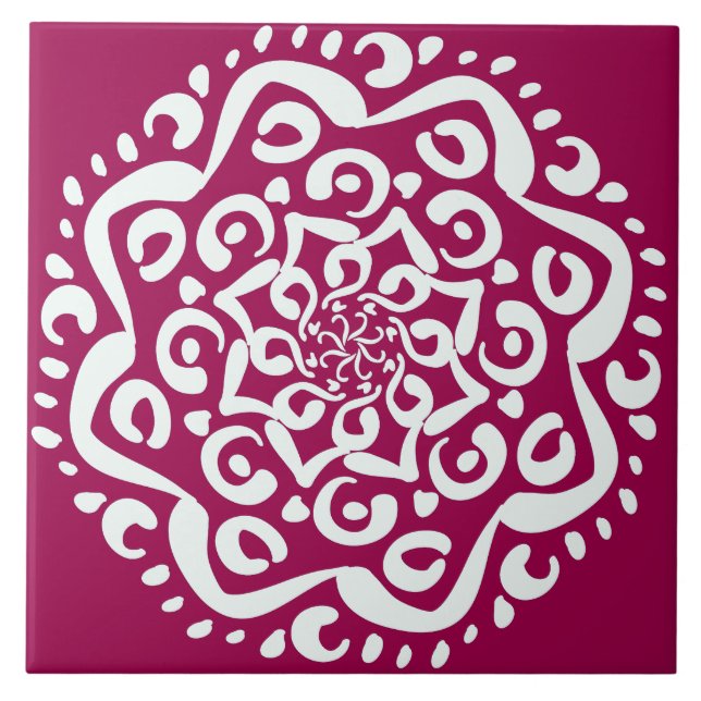 Wine Mandala Tile (Front)