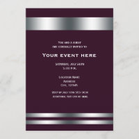 Wine Maroon & Silver Elegant Dinner Party Event