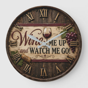 Wine Me Up and Watch Me Go Large Clock