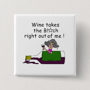 Wine Mellows Me 2 Inch Square Button