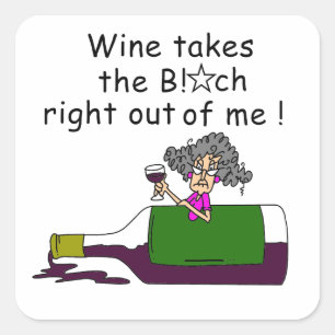 Wine Mellows Me Square Sticker