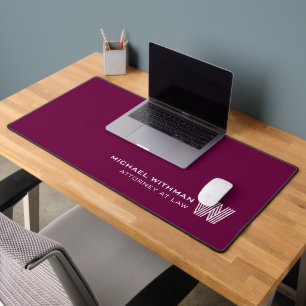 WINE Minimal Monogram Initial CORPORATE BUSINESS Desk Mat