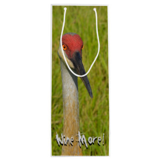 Wine More Whine Less Funny Sand Hill Crane Gift Bag