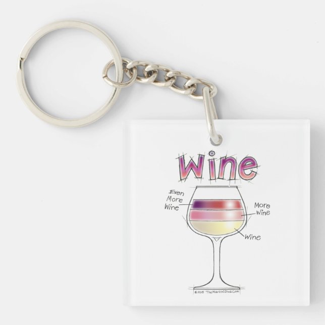 WINE, MORE WINE, EVEN MORE WINE KEYCHAIN (Front)