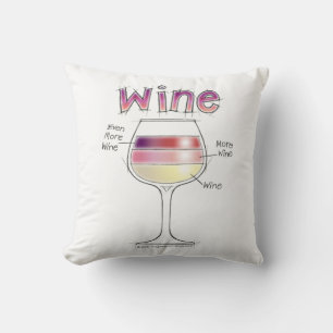 WINE, MORE WINE, EVEN MORE WINE THROW PILLOW