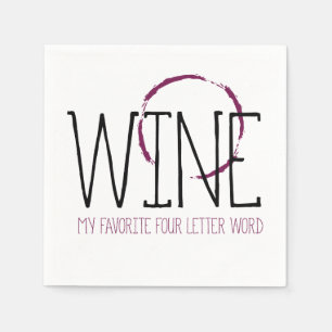 Wine My Favourite Four Letter Word   Cocktails Napkin