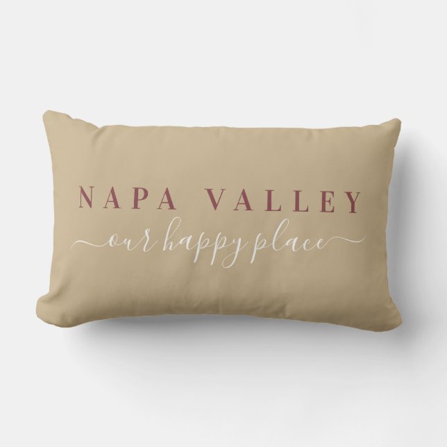 Wine Napa Valley Happy Place  Lumbar Pillow (Front)