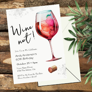 Wine Not 60th Birthday Invitation