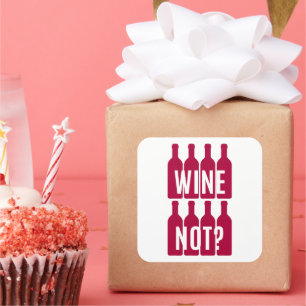 Wine not square sticker