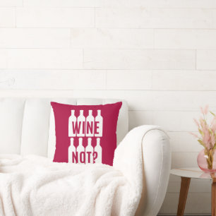 Wine not throw pillow