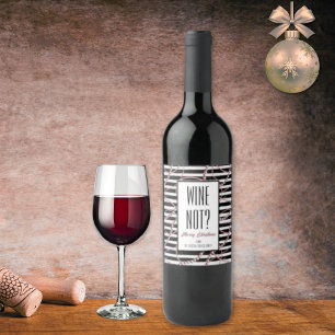 Wine Not Vintage Stripes with Pearls and Chains Label