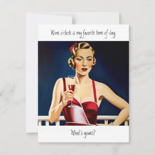 Wine O Clock funny quote Card
