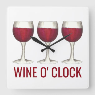 Wine O' Clock Red Wine Glass Glasses Winery Bar