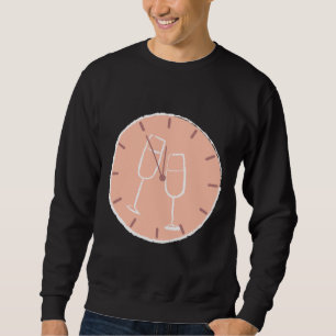 Wine O Clock White Glass No Text Sweatshirt
