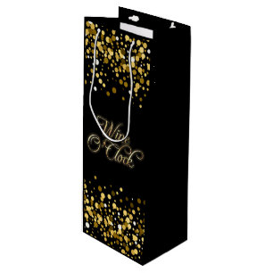 Wine O'Clock Gold Sparkle Gift Bag