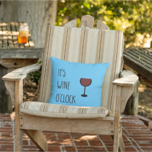 Wine O'Clock Patio Deck Outdoor Pillow