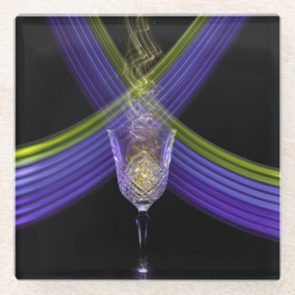 Wine of the Time in Black Glass Coaster