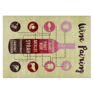 Wine Pairing Guide Food and Wine Fun Cutting Board