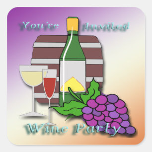 Wine Party Invitation envelope seal