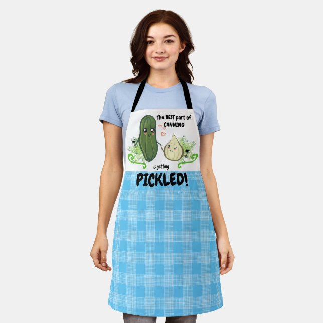 Wine pickles pickling home canning personalized apron (Worn)
