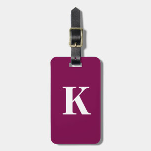 Wine Pink Monogram Initial Custom Gift Party Favor Luggage Tag