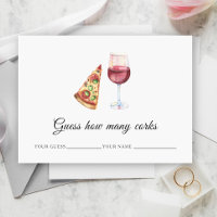 Wine & Pizza - How many corks bridal game