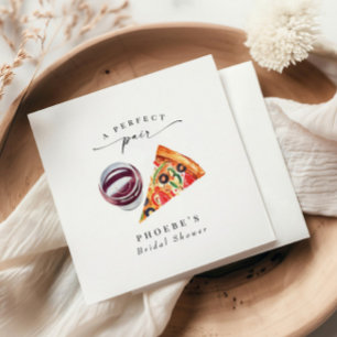 Wine & Pizza Perfect Pair Rehearsal Dinner Napkin