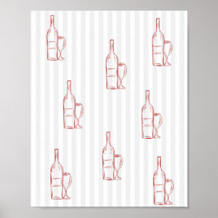 Wine Poster Red Wine Glasses
