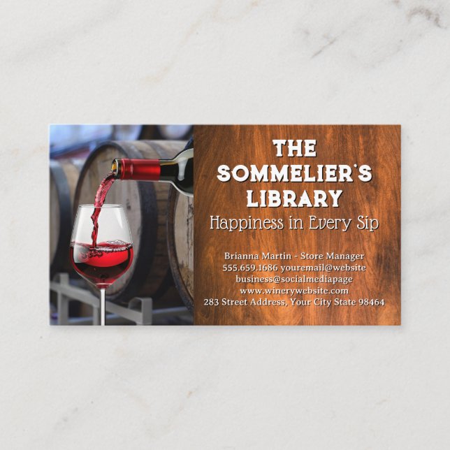 Wine Pour | Cellar Barrels Appointment Card (Front)