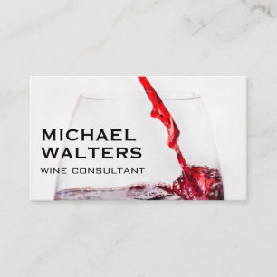 Wine Pour in Glass   Red Wine Business Card