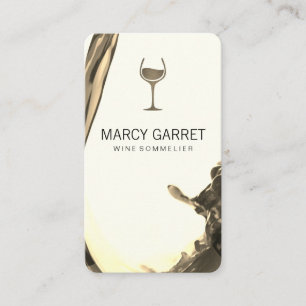 Wine Pour   Splash II Wine Glass Sepia Business Card