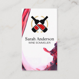 Wine Pour Splash   Red Wine Bottles Business Card