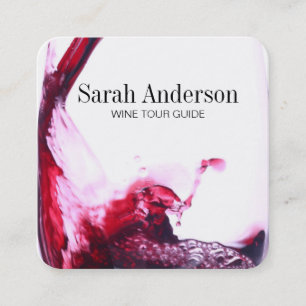 Wine Pour   Splash Square Business Card