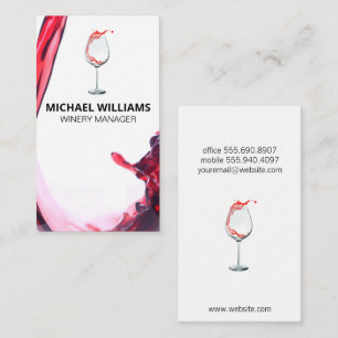 Wine Pour Wine Splash Business Card