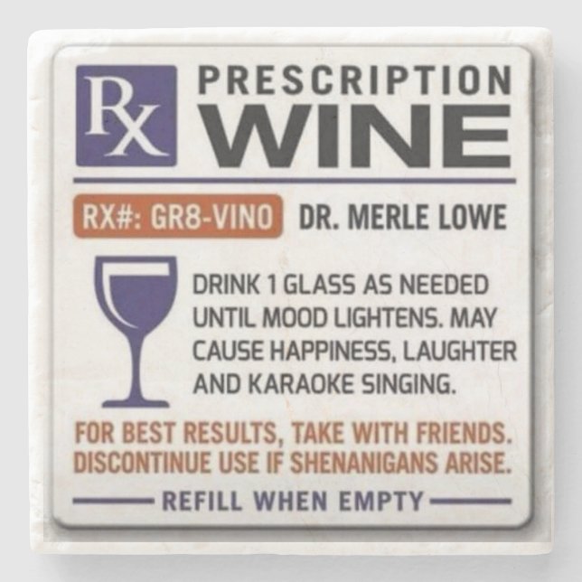 Wine Prescription Coaster (Front)
