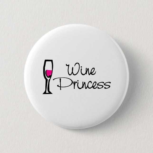 Wine Princess 2 Inch Round Button (Front)