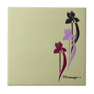 Wine, Purple, and Black Iris Tile